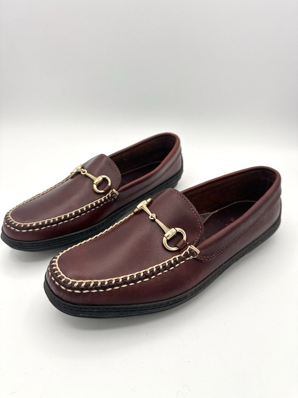TB Phelps Horse Bit Driver Driving Loafers - Mens 7.5 W Brown Leather 710-05